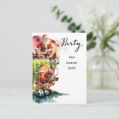 Voetbal Kerstmis met Kerstman spelen bal Briefkaart (Staand voorkant)