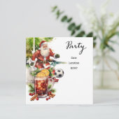 Voetbal Kerstmis met Kerstman spelen bal Kaart (Staand voorkant)