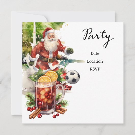 Voetbal Kerstmis met Kerstman spelen bal Kaart (Voorkant)