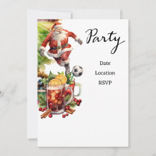 Voetbal Kerstmis met Kerstman spelen bal Save The Date