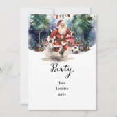 Voetbal Kerstmis met Kerstman spelen bal Save The Date (Voorkant)