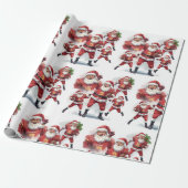 Voetbal Kerstmis met Sinterklaas Cadeaupapier (Uitgerold)