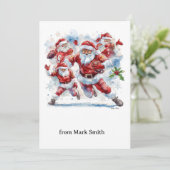 Voetbal Kerstmis met Sinterklaas Feestdagenkaart (Staand voorkant)
