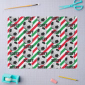 Voetbal Kerstmis Naam Stripe Red n Green toevoegen Tissuepapier (Craft)