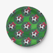 voetbal kerstmis papieren bordje (Voorkant)