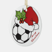 Voetbal Kerstmis Pet kerstmis Keramisch Ornament (Rechts)