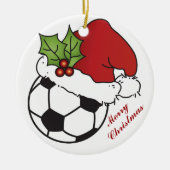 Voetbal Kerstmis Pet kerstmis Keramisch Ornament (Voorkant)