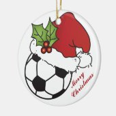 Voetbal Kerstmis Pet kerstmis Keramisch Ornament (Links)
