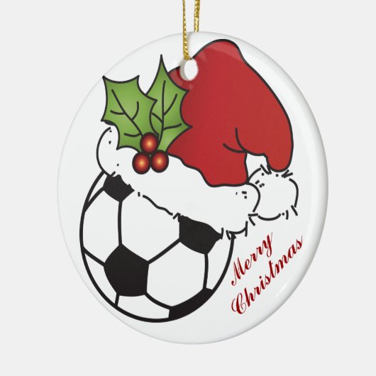 Voetbal Kerstmis Pet kerstmis Keramisch Ornament (Links)