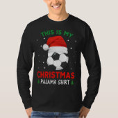 Voetbal Kerstmis Pyjama Santa Hat T-shirt (Voorkant)