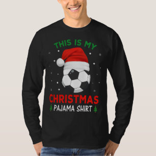 Voetbal Kerstmis Pyjama Santa Hat T-shirt