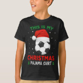 Voetbal Kerstmis Pyjama Santa Hat T-shirt (Voorkant)