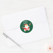 Voetbal Kerstmis Ronde Sticker (Envelop)