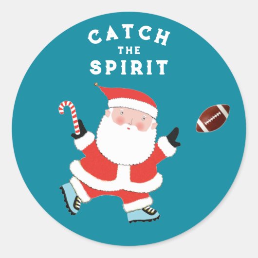 Voetbal Kerstmis Ronde Sticker (Voorkant)