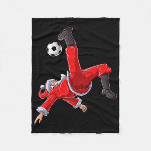 Voetbal Kerstmis Santa Fiets Kick Xmas Boys Mannen Fleece Deken