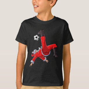 Voetbal Kerstmis Santa Fiets Kick Xmas Boys Mannen T-shirt