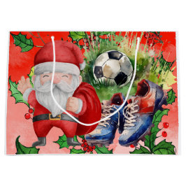 Voetbal Kerstmis thema Grote Gift Bag Groot Cadeauzakje