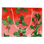 Voetbal Kerstmis thema Grote Gift Bag Groot Cadeauzakje (Achterkant)