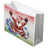 Voetbal Kerstmis thema Grote Gift Bag Groot Cadeauzakje (Voorkant Gekanteld)