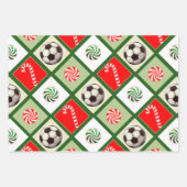 Voetbal Kerstmis vakantie cadeau-ideeën Inpakpapier Vel (Voorkant 3)