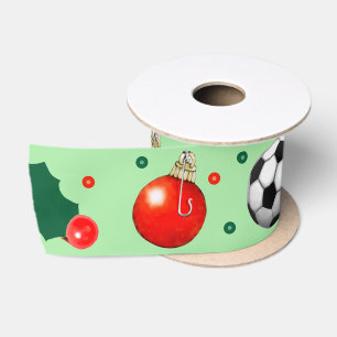 Voetbal Kerstmis Vakantie Gift Satijn Lint