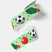 Voetbal Kerstmis Vakantie Gift Satijn Lint (Achterkant)