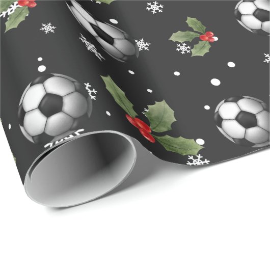 Voetbal Kerstmis Wrapping papier (Rol Hoek)