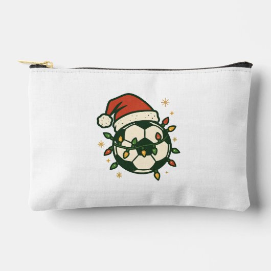 Voetbal Kerstverlichting Kerstman Hoed Grappig Etui (Voorkant)