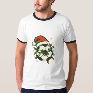 Voetbal Kerstverlichting Sinterklaas Hoed Grappig T-shirt