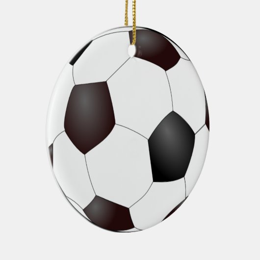 voetbal kerstversiering keramisch ornament (Rechts)