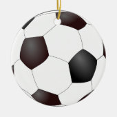 voetbal kerstversiering keramisch ornament (Voorkant)