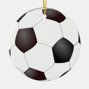 voetbal kerstversiering keramisch ornament