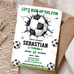 Voetbal Kick Up The Fun Sport Kinderen Verjaardag Kaart