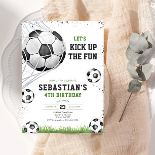 Voetbal Kicks De Fun Kinderen Verjaardagsuitnodigi Kaart