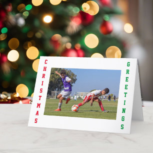 Voetbal Kids 3 Foto Kerstkaart Feestdagen Kaart