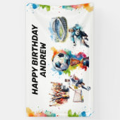 Voetbal Kids Verjaardagsfeestbanner Spandoek (Verticaal)