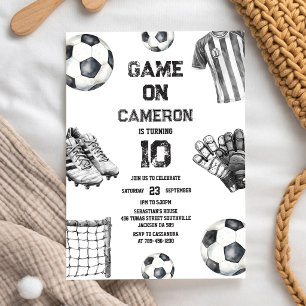 Voetbal Kids Verjaardagsuitnodiging Game On Kaart