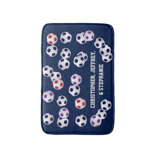 Voetbal Kies uw kleur Gepersonaliseerd Multiform Badmat (Voorkant Verticaal)