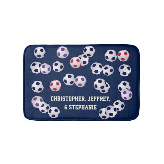 Voetbal Kies uw kleur Gepersonaliseerd Multiform Badmat (Voorkant)