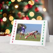 Voetbal Kinder 3 Foto Kerstmis Kaart