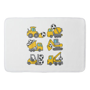 Voetbal Kinder Football Bouwwagens Badmat