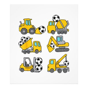 Voetbal Kinder Football Bouwwagens Foto Afdruk
