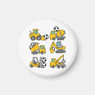 Voetbal Kinder Football Bouwwagens Magneet