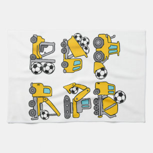 Voetbal Kinder Football Bouwwagens Theedoek