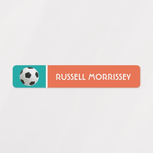 Voetbal Kinder naam kleurrijk Labels (Design 2)