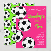 Voetbal kinderen Birthday Sportroze meisjes Kaart (Voorkant / Achterkant)