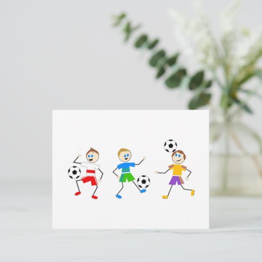 Voetbal Kinderen Briefkaart (Staand voorkant)