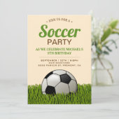 Voetbal Kinderen Verjaardagsfeestje Kaart (Staand voorkant)