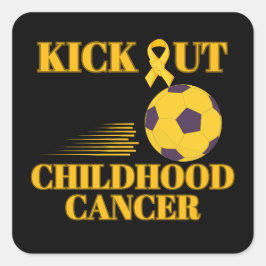 Voetbal Kinderkanker Bewustzijn Kick It Out Vierkante Sticker