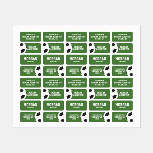 Voetbal kleding labels (Vel)